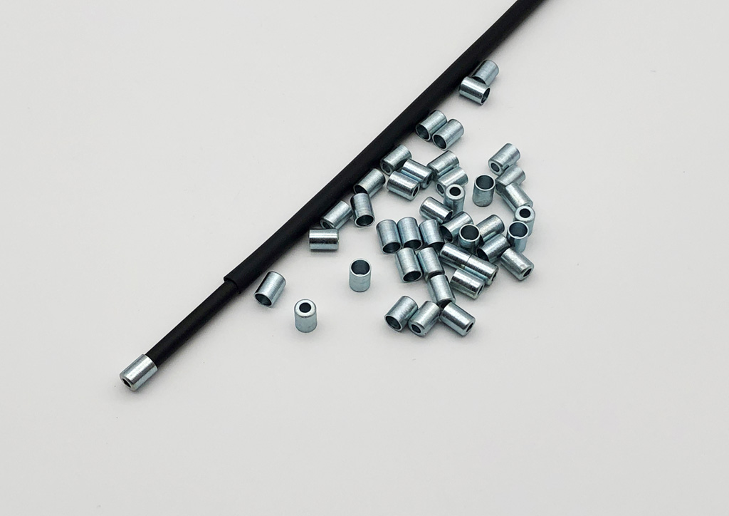 Endhülse 5,85 x 5,00 x 8,00 mm, passend für Bowdenzughülle 4,85 mm Außendurchmesser