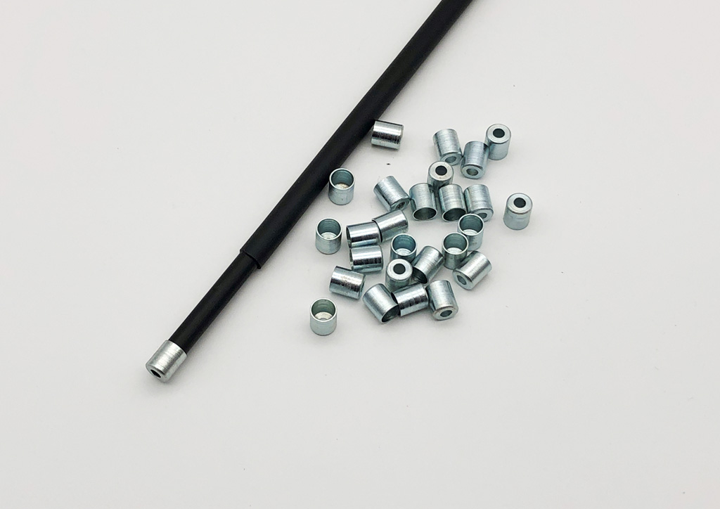 Endhülse 6,85 x 6,00 x 8,00 mm, passend für Bowdenzughülle 5,85 mm Außendurchmesser